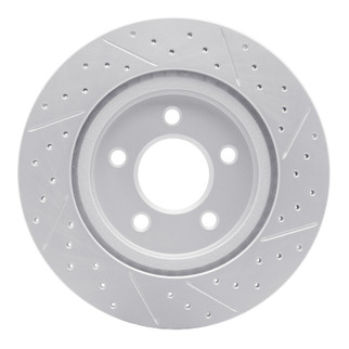 R1 05-14 Ford Mustang Rear Left Drilled & Slotted Geo-Carbon Rotor