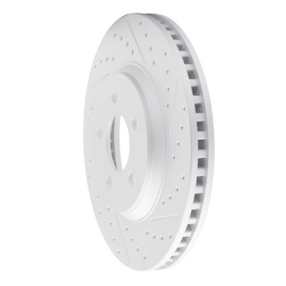 R1 05-14 Ford Mustang Front Right Drilled & Slotted Geo-Carbon Rotor