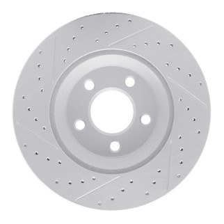 R1 05-14 Ford Mustang Front Right Drilled & Slotted Geo-Carbon Rotor