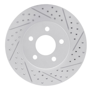 R1 05-10 Ford Mustang Front Right Drilled & Slotted Geo-Carbon Rotor