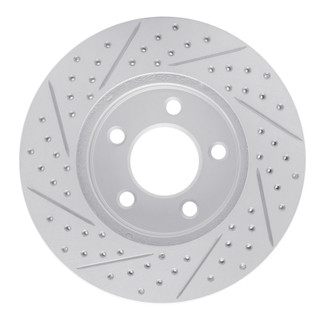 R1 05-10 Ford Mustang Front Right Drilled & Slotted Geo-Carbon Rotor