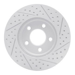 R1 05-10 Ford Mustang Front Left Drilled & Slotted Geo-Carbon Rotor