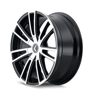 Kraze KR183 Spectra 18x8 / 5x112/120 BP / 40mm Offset / 74.1mm Hub Gloss Black Machined Wheel