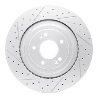 R1 19-22 Genesis G90 Rear Left Drilled & Slotted Geo-Carbon Rotor