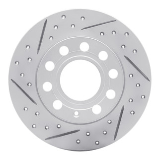 R1 02-06 Audi A4 Quattro Rear Left Drilled & Slotted Geo-Carbon Rotor