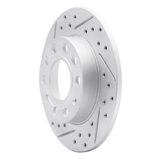 R1 02-06 Audi A4 Quattro Rear Left Drilled & Slotted Geo-Carbon Rotor