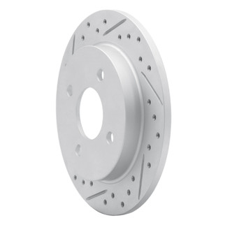 R1 02-04 Ford Focus Rear Left Drilled & Slotted Geo-Carbon Rotor