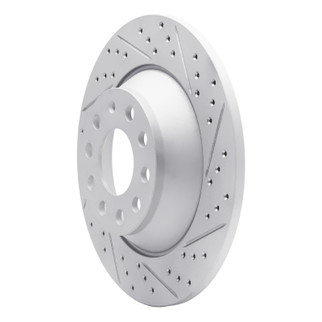 R1 05-11 Audi A6 Quattro Rear Right Drilled & Slotted Geo-Carbon Rotor