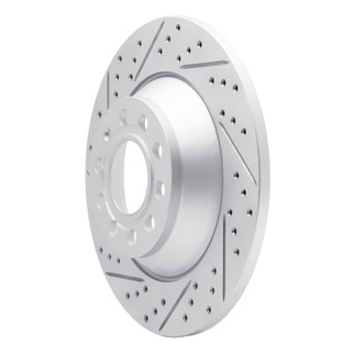 R1 05-11 Audi A6 Quattro Rear Left Drilled & Slotted Geo-Carbon Rotor