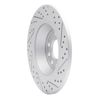 R1 05-11 Audi A6 Quattro Rear Left Drilled & Slotted Geo-Carbon Rotor