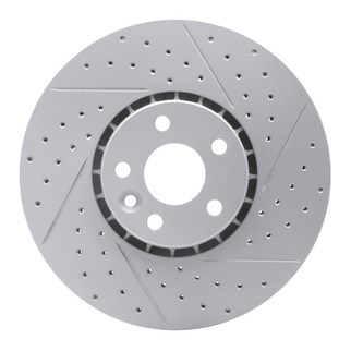 R1 10-16 Volvo Xc60 Front Right Drilled & Slotted Geo-Carbon Rotor