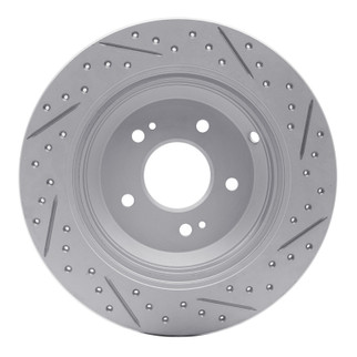 R1 18-23 Genesis G70 Rear Left Drilled & Slotted Geo-Carbon Rotor