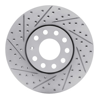 R1 92-08 Audi A6 Quattro Front Left Drilled & Slotted Geo-Carbon Rotor