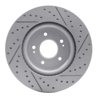 R1 18-23 Genesis G70 Front Left Drilled & Slotted Geo-Carbon Rotor
