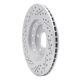 R1 04-10 Audi A8 Rear Right Drilled & Slotted Geo-Carbon Rotor