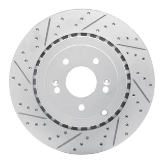 R1 18-25 Genesis G70 Rear Left Drilled & Slotted Geo-Carbon Rotor