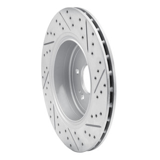 R1 18-25 Genesis G70 Rear Left Drilled & Slotted Geo-Carbon Rotor