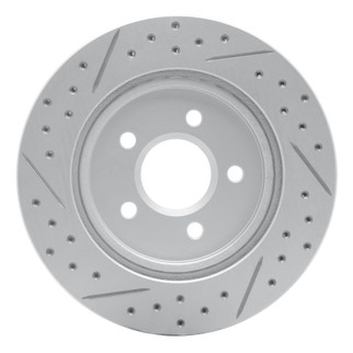 R1 00-06 Ford Thunderbird Rear Right Drilled & Slotted Geo-Carbon Rotor