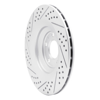 R1 05-11 Audi A6 Quattro Rear Right Drilled & Slotted Geo-Carbon Rotor