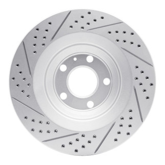 R1 05-11 Audi A6 Quattro Rear Right Drilled & Slotted Geo-Carbon Rotor