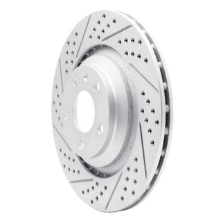 R1 05-11 Audi A6 Quattro Rear Left Drilled & Slotted Geo-Carbon Rotor