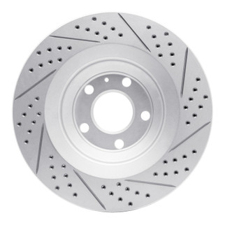 R1 05-11 Audi A6 Quattro Rear Left Drilled & Slotted Geo-Carbon Rotor