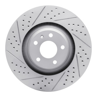 R1 05-11 Audi A6 Quattro Front Left Drilled & Slotted Geo-Carbon Rotor