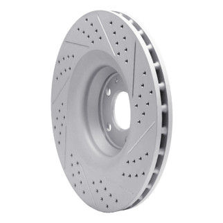 R1 05-11 Audi A6 Quattro Front Left Drilled & Slotted Geo-Carbon Rotor