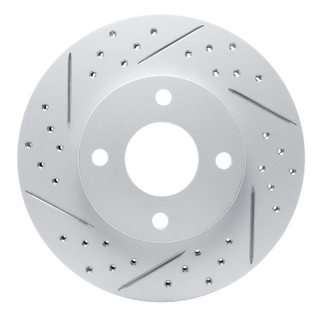 R1 00-15 Ford Focus Front Left Drilled & Slotted Geo-Carbon Rotor