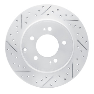 R1 17-19 Kia Cadenza Rear Left Drilled & Slotted Geo-Carbon Rotor
