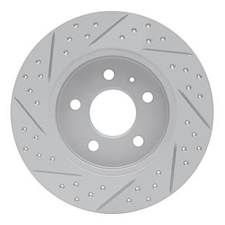R1 00-09 Audi A4 Quattro Rear Right Drilled & Slotted Geo-Carbon Rotor