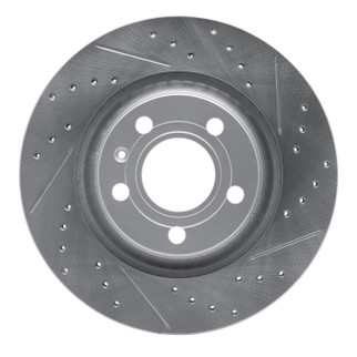 R1 04-09 Audi S4 Rear Right Drilled & Slotted Geo-Carbon Rotor