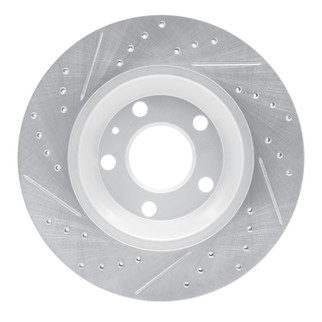 R1 04-09 Audi S4 Rear Right Drilled & Slotted Geo-Carbon Rotor
