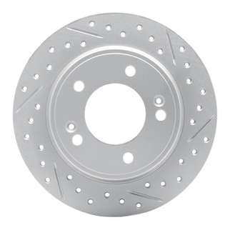 R1 17-25 Hyundai Veloster Rear Right Drilled & Slotted Geo-Carbon Rotor