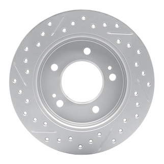 R1 17-25 Hyundai Veloster Rear Right Drilled & Slotted Geo-Carbon Rotor