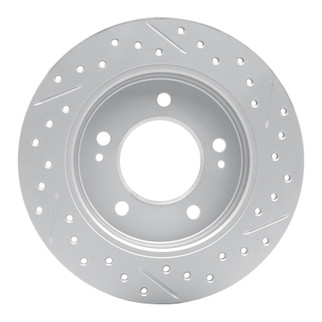 R1 17-25 Hyundai Veloster Rear Left Drilled & Slotted Geo-Carbon Rotor