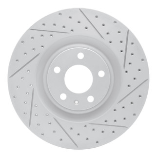 R1 04-09 Audi S4 Front Right Drilled & Slotted Geo-Carbon Rotor