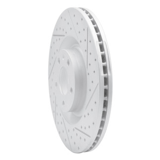R1 04-09 Audi S4 Front Right Drilled & Slotted Geo-Carbon Rotor