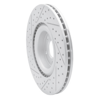 R1 04-09 Audi S4 Front Right Drilled & Slotted Geo-Carbon Rotor