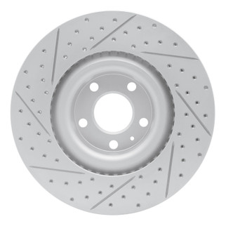 R1 04-09 Audi S4 Front Right Drilled & Slotted Geo-Carbon Rotor