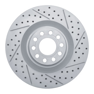 R1 01-03 Audi S8 Front Right Drilled & Slotted Geo-Carbon Rotor