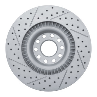 R1 01-03 Audi S8 Front Right Drilled & Slotted Geo-Carbon Rotor
