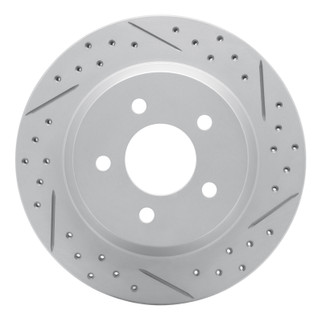 R1 94-04 Ford Mustang Rear Right Drilled & Slotted Geo-Carbon Rotor