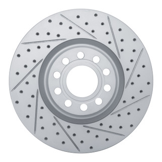 R1 99-04 Audi A6 Quattro Front Right Drilled & Slotted Geo-Carbon Rotor