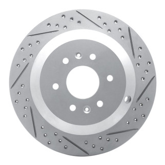 R1 09-10 Kia Borrego Rear Right Drilled & Slotted Geo-Carbon Rotor