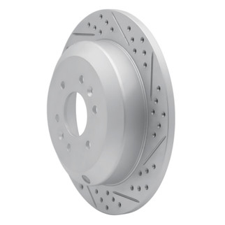 R1 09-10 Kia Borrego Rear Right Drilled & Slotted Geo-Carbon Rotor