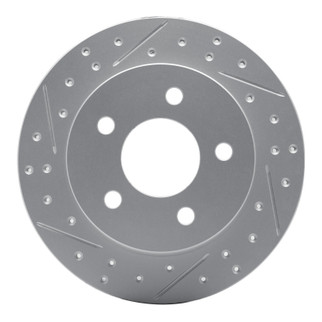 R1 94-04 Ford Mustang Rear Left Drilled & Slotted Geo-Carbon Rotor