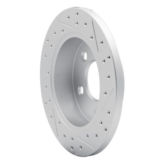R1 94-04 Ford Mustang Rear Left Drilled & Slotted Geo-Carbon Rotor