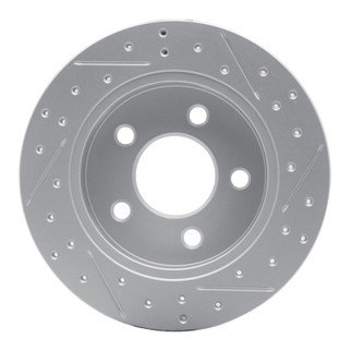 R1 94-04 Ford Mustang Rear Left Drilled & Slotted Geo-Carbon Rotor
