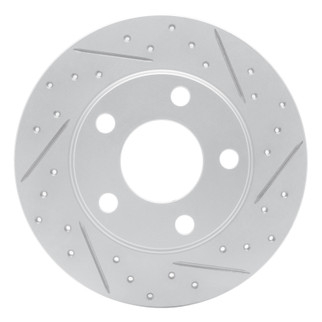 R1 99-05 Audi A6 Quattro Rear Left Drilled & Slotted Geo-Carbon Rotor